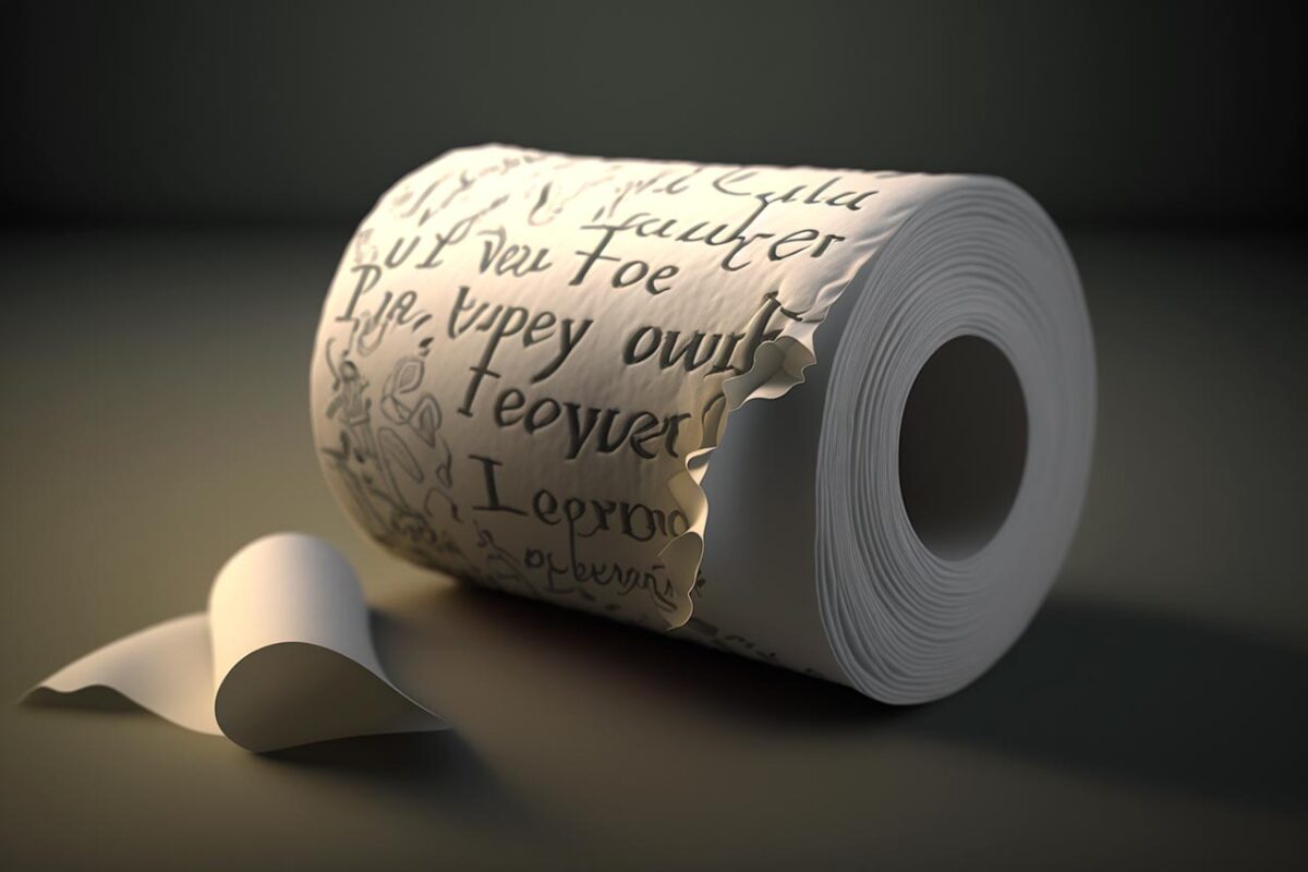 a love letter written on toilet paper